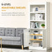 Kitchen Cupboard with 6-tier Shelving, Sideboard  Double-door , White - Samanta Factory