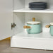 Kitchen Cupboard with 6-tier Shelving, Sideboard  Double-door , White - Samanta Factory