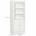 white 6-tier kitchen cupboard with aluminium handles and double doors in a UK kitchen - Samanta Factory