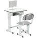 Kids Desk and Chair Set Adjustable Height Study Table w/ Book Stand - Grey - Samanta Factory
