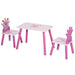 Pink Princess Toddler Table and Chairs Set – Crown-Back Design