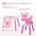 3 Pcs Kids Princess & Crown Chair Table Set Home Furniture 2-4 Yrs Pink HOMCOM - Samanta Factory