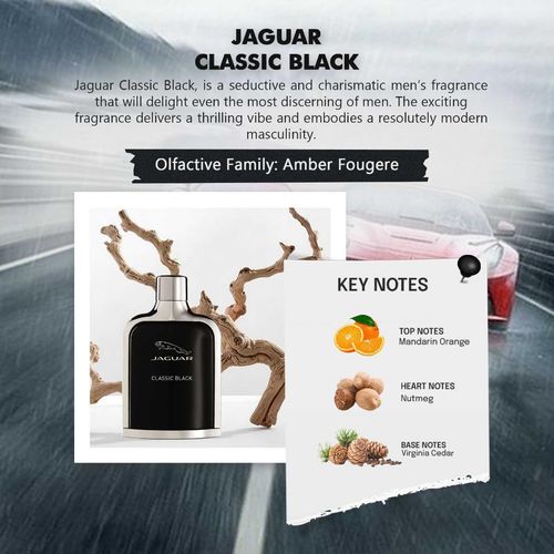 Jaguar Black EDT 100ml – Zesty Orange, Smoky Woods 🌑 FREE UK Delivery - Samanta Factory