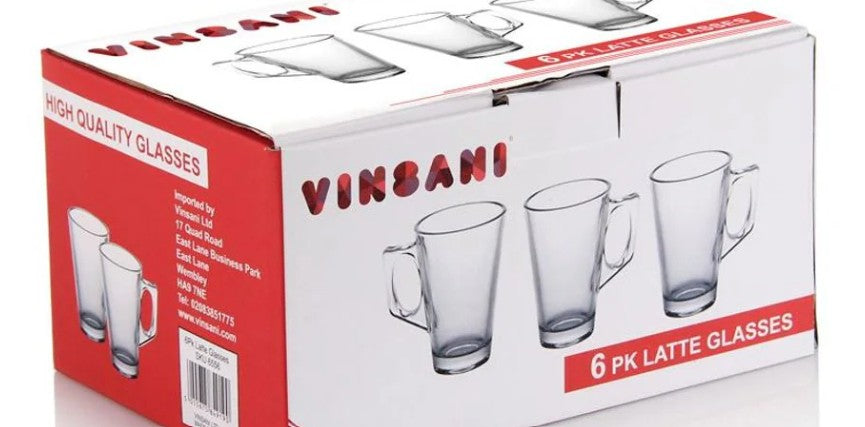 Latte Glass Set with Coffee Stand – 6-Piece Premium Glasses for Espresso, Cappuccino & More