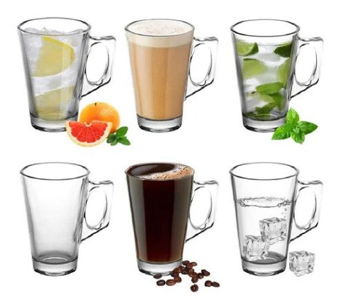 Latte Glass Set with Coffee Stand – 6-Piece Premium Glasses for Espresso, Cappuccino & More