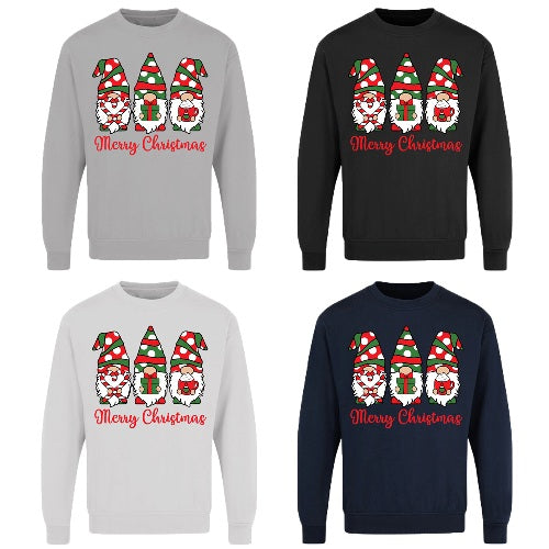 Unisex Merry Christmas festive sweatshirt with crew neck and cotton-poly blend.