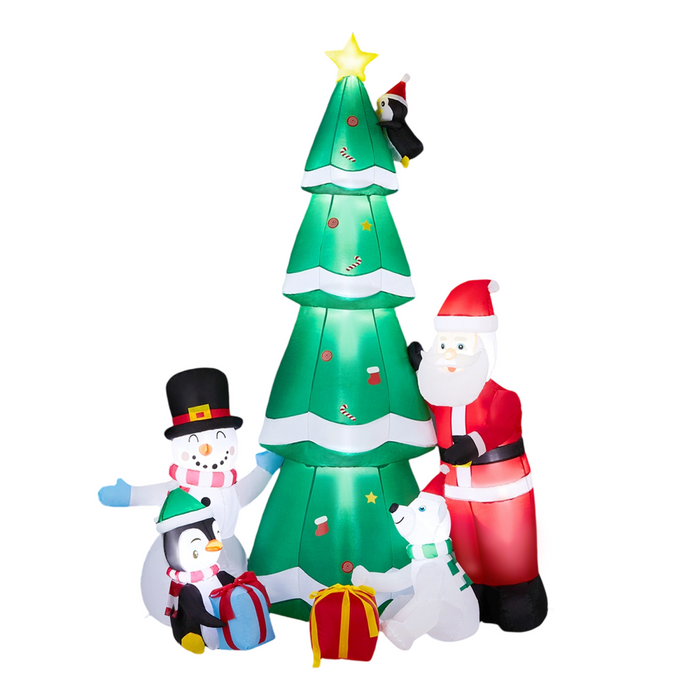 Giant Christmas Inflatable – LED Lit Tree With Santa & Characters - Samanta Factory