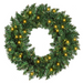 Christmas Wreath Decoration – 55cm Pre-Lit Artificial LED Ring - Samanta Factory
