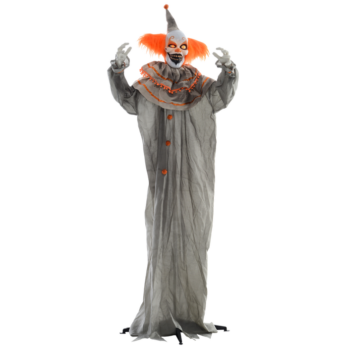 Animated Halloween clown with moving head and waving arms, indoor/outdoor UK use