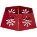 Red Christmas tree stand with hollow snowflake pattern for festive décor