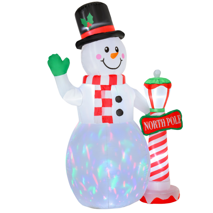 Tall 7.8ft lighted inflatable snowman for outdoor Christmas decoration