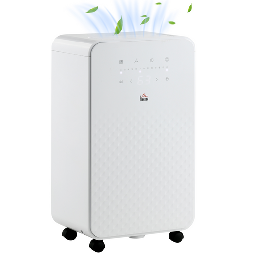 Smart quiet dehumidifier with LED display, caster wheels, and carbon air filter

