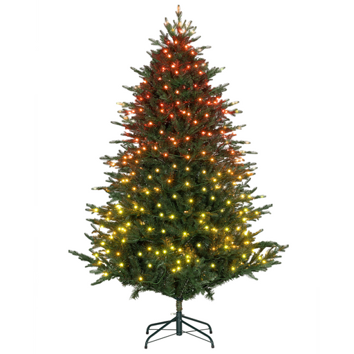6ft artificial Christmas tree with RGB LED lights and realistic pine branches