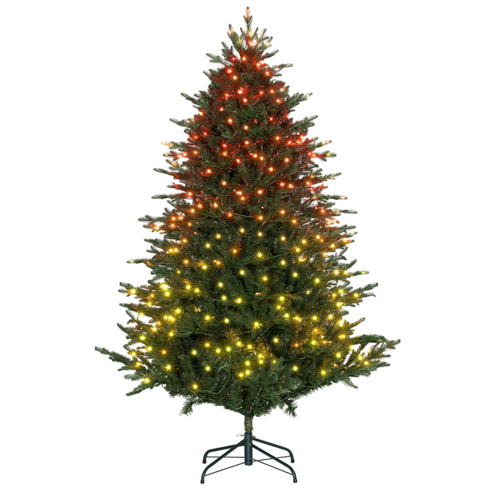 6ft artificial Christmas tree with RGB LED lights and realistic pine branches