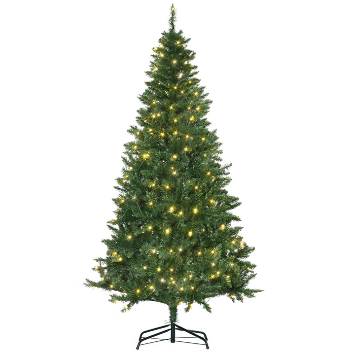 6ft artificial Christmas tree with warm white LEDs and realistic branches