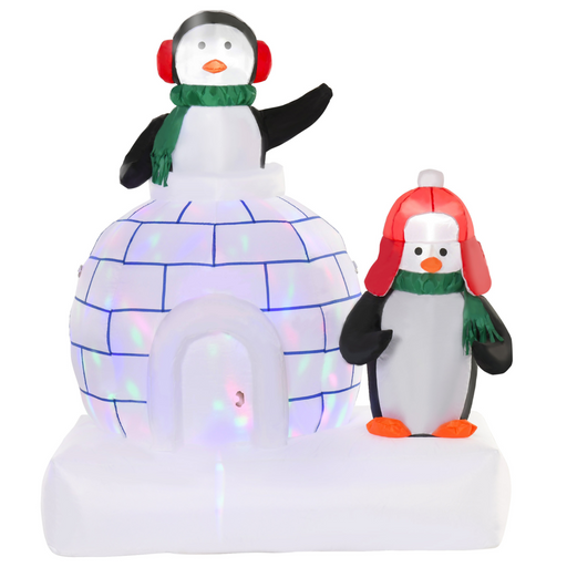 5ft inflatable penguin and igloo Christmas decoration with LED lighting