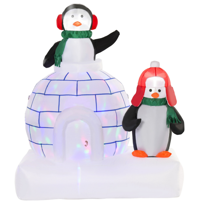 5ft inflatable penguin and igloo Christmas decoration with LED lighting