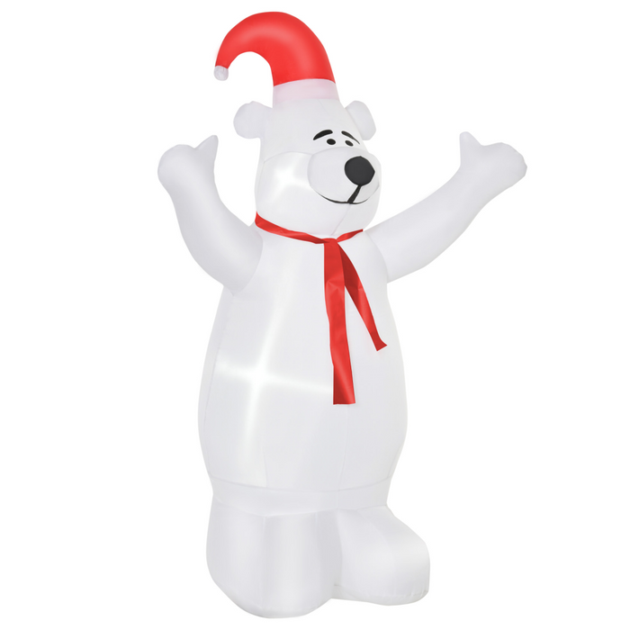 6ft Inflatable Christmas Bear – LED Projection Holiday Lawn Decor - Samanta Factory