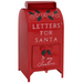 Red Steel Christmas Letter Box with 3D Embossed Design for Indoor Use