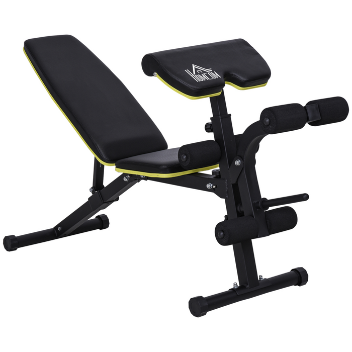 Multi-functional sit-up and dumbbell bench with adjustable angles and padded support


