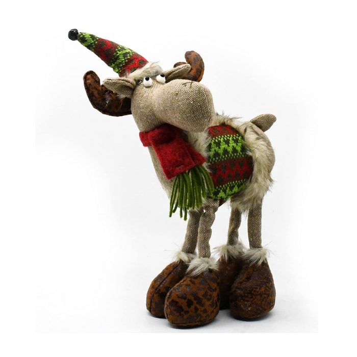 Christmas Deer Gnome Decoration – Handcrafted Scandinavian Felt Reindeer - Samanta Factory