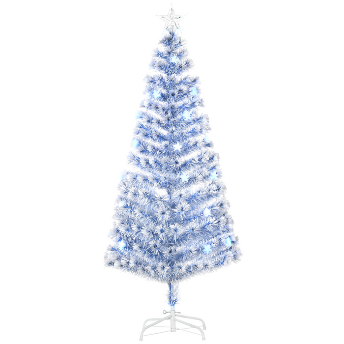 Artificial Christmas Tree – White & Blue LED-Lit Holiday Design - Samanta Factory