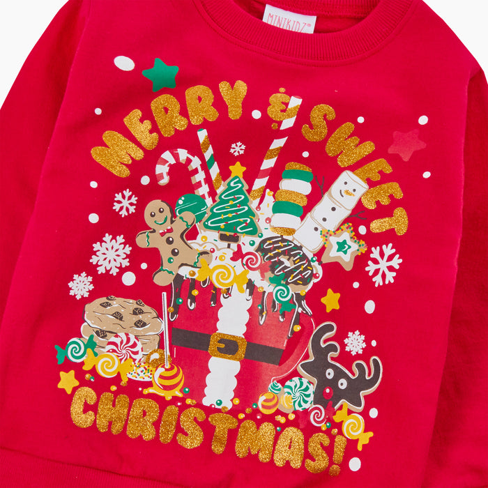 Childrens Kids Boys Girls Christmas Xmas Jumper Sweatshirt Sweater Glitter Warm
