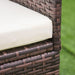 2-Seater Rattan Garden Armchair Set w/ Thick Cushions | Galvanized Metal Frame (Brown) - Samanta Factory