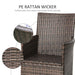 2-Seater Rattan Garden Armchair Set w/ Thick Cushions | Galvanized Metal Frame (Brown) - Samanta Factory