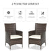 2-Seater Rattan Garden Armchair Set w/ Thick Cushions | Galvanized Metal Frame (Brown) - Samanta Factory