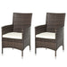 Luxury brown rattan 2-seater garden armchair set with thick cushions - weatherproof outdoor furniture UK