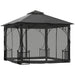 Outsunny 3x3m garden gazebo party tent with double-tier canopy and steel frame – outdoor sun and rain shelter for UK patios and lawns

