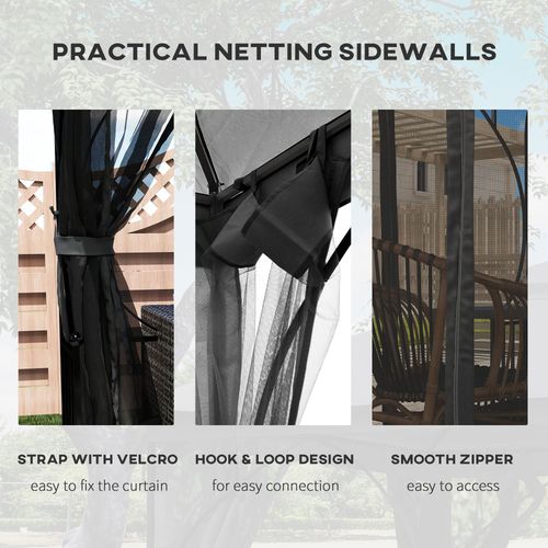 3x3m Gazebo Party Tent | Double-Tier Patio Canopy with UV Protection & Steel Frame – Garden Sun Shade - Samanta Factory
