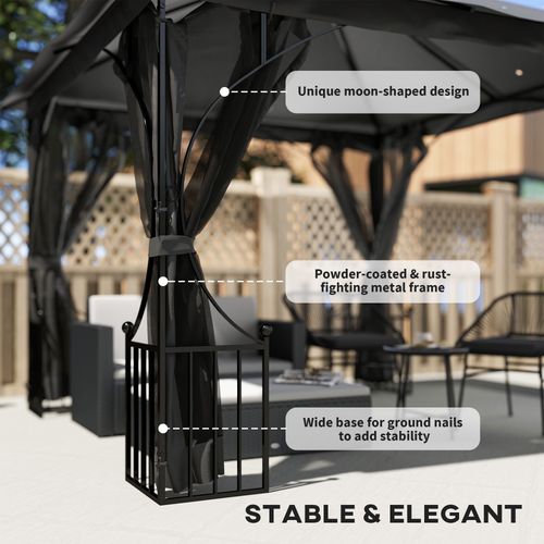 3x3m Gazebo Party Tent | Double-Tier Patio Canopy with UV Protection & Steel Frame – Garden Sun Shade - Samanta Factory