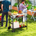 Outsunny BBQ Trolley: Stainless Steel Pizza Table & Versatile Outdoor Cart - Samanta Factory