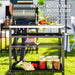 Outsunny BBQ Trolley: Stainless Steel Pizza Table & Versatile Outdoor Cart - Samanta Factory