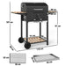 Outsunny Charcoal BBQ Grill with Warming Rack and 3 Shelves - Samanta Factory