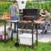 Outsunny Charcoal BBQ Grill with Warming Rack and 3 Shelves - Samanta Factory