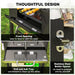 Outsunny Charcoal BBQ Grill with Warming Rack and 3 Shelves - Samanta Factory