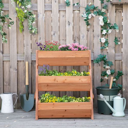 Raised Garden Bed – 3-Tier Wooden Planter Box - Samanta Factory