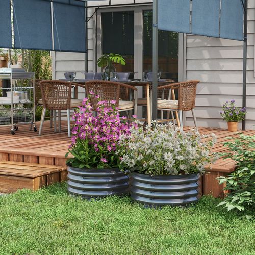 Raised Planter Set – Sturdy Galvanized Steel Design - Samanta Factory