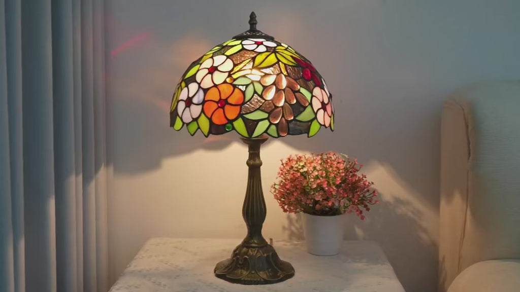 Tiffany Stained Glass Lamp rose Bedroom Table lamp 