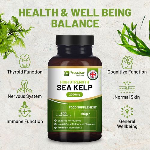 Sea Kelp 2000mg – 200 Vegan Tablets | Natural Iodine Support - Samanta Factory