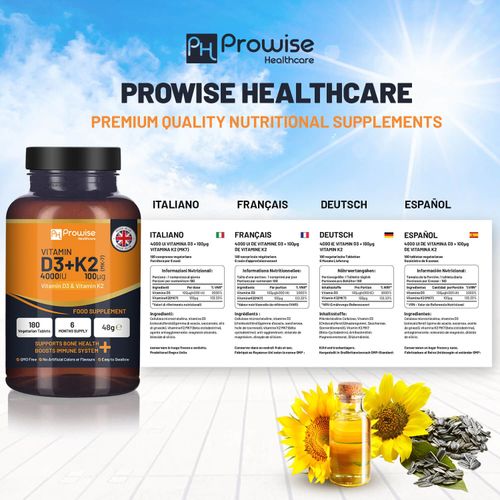 Vitamin D3 & K2 Supplement – High Potency for Bone & Immune Support - Samanta Factory