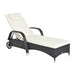 Black Outsunny adjustable rattan sun lounger with cushion, headrest and wheels – outdoor recliner for garden or patio UK