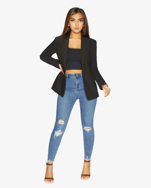 British-Made Black Relaxed Blazer – Smart/Casual Essential
