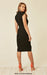 Black V Neck Wrap Dress - Samanta Factory