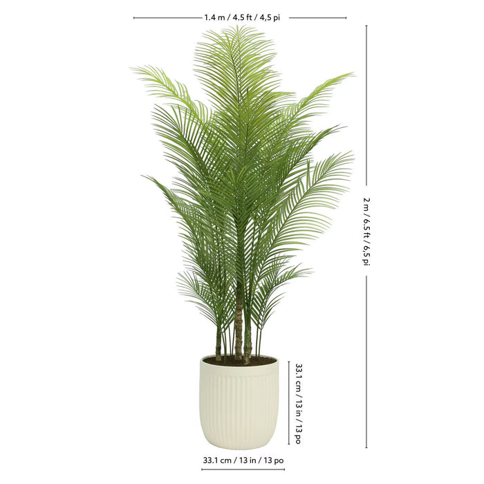 Artificial 6.5Ft Palm Tree in Ribbed Planter
