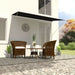 Retractable awning with adjustable canopy for outdoor patios, balconies, and gardens