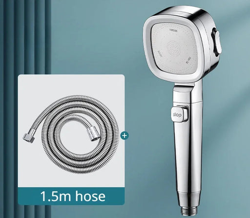 High pressure shower head with 3 spray modes and water-saving design